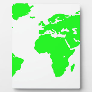Green White World Map Fotoplatte