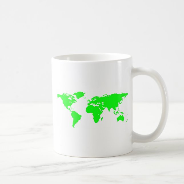 Green White World Map Kaffeetasse (Rechts)