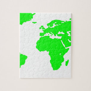 Green White World Map Puzzle