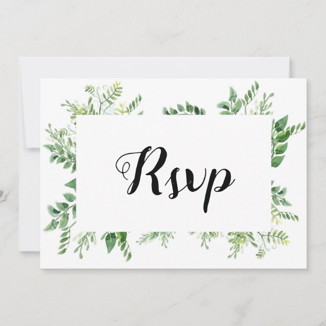 Green Wild Herb Spring Foliage Rsvp Card Einladung (Vorderseite)