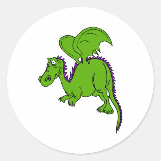 Green Winged Dragon Runder Aufkleber