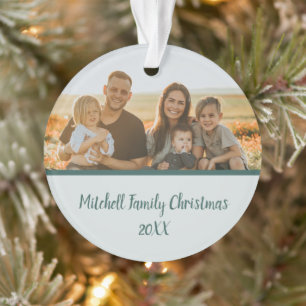 Green Winter Pine Family Foto Gedächtnis Weihnacht Ornament