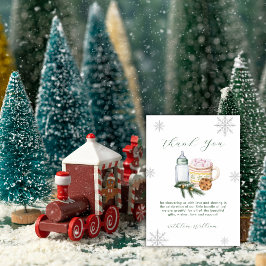 Green Winter Snowflake S'more Cookie Baby Shower Dankeskarte