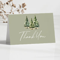 Green Winter Snowy Pine Tree Baby Dusche