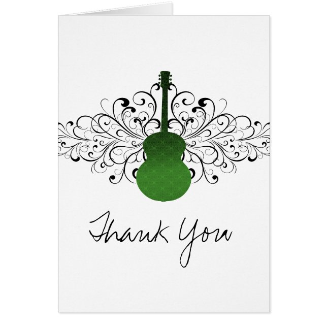 Green Wirbel Gitarre Danke-Card (Vorne)