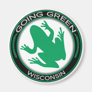 Green Wisconsin Frog Magnet
