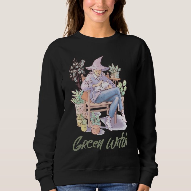 Green Witch Herbs Wiccan Pagan Healing Plants Natu Sweatshirt (Vorderseite)