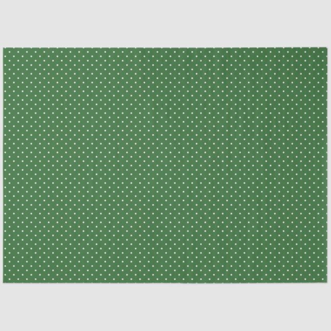 Green with White Polka Dots Tissue Paper Seidenpapier (Vorderseite)