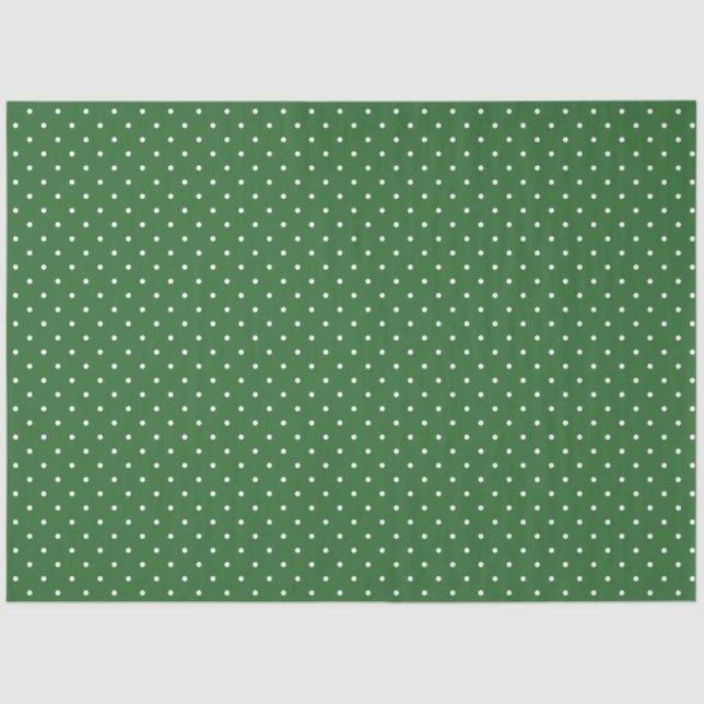 Green with White Polka Dots Tissue Paper Seidenpapier (Vorderseite)