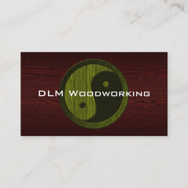 Green Wood Yin Yang Contractor Business Card Visitenkarte (Vorderseite)