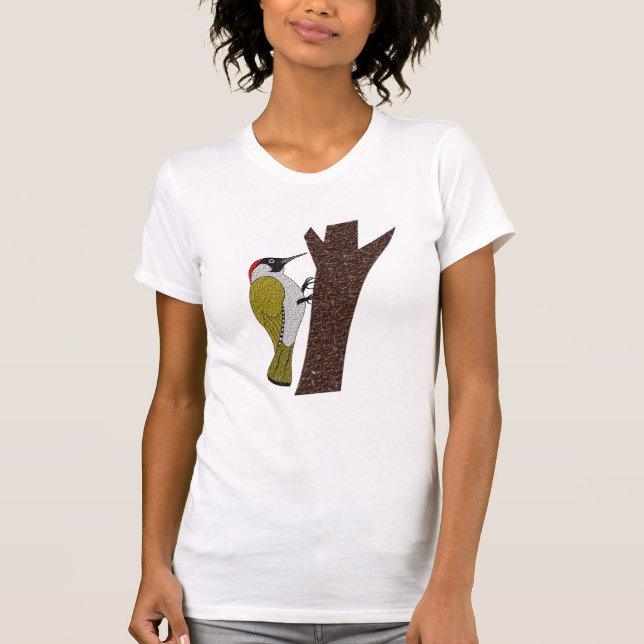 Green Woodpecker Illustration T-Shirt (Vorderseite)