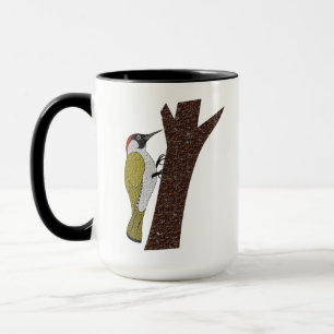 Green Woodpecker Illustration Tasse
