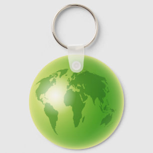 Green World Globe Schlüsselanhänger