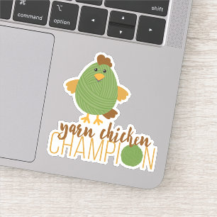 Green Yarn Hühner Champion Custom Cut Stickers Aufkleber