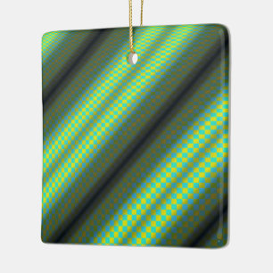 Green & Yellow Checkered Tubes von Kenneth Yoncich Keramikornament