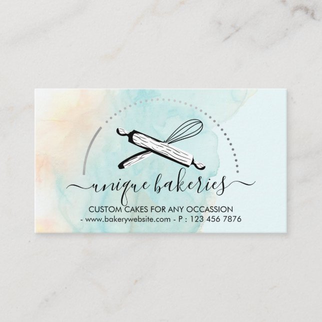 Green Yellow Circle Baker Cake Maker Visitenkarte (Vorderseite)