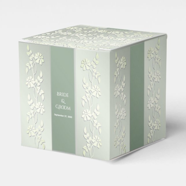 Green Yellow Floral Fee Box Geschenkschachtel (Vorderseite)