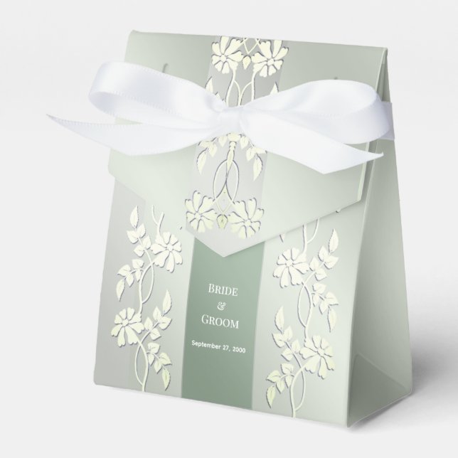 Green Yellow Floral Fee Box Geschenkschachtel (Vorderseite)