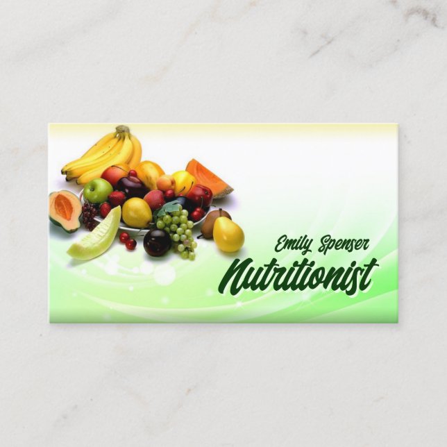 Green & Yellow Gradient Healthlife/Diet Card Visitenkarte (Vorderseite)