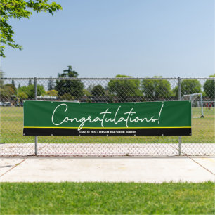 Green Yellow gratulations Class of 2024 Grads Banner