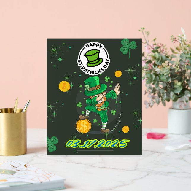 Green Yellow Illustration St. Patrick`s Day Acrylschild (Hochzeit)