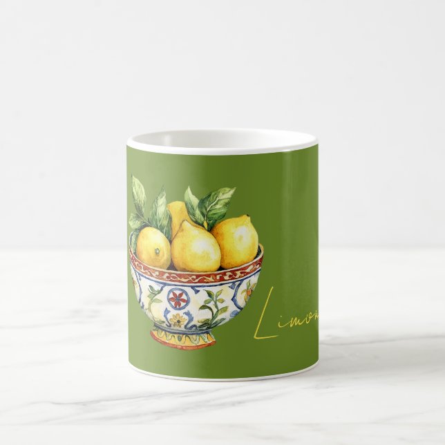 Green Yellow Lemons Italian Bowl Kaffeetasse (Mittel)