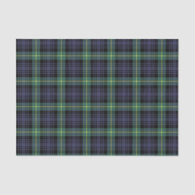 Green Yellow Lila Black Scottish Tartan Kariert Seidenpapier (Vorderseite)
