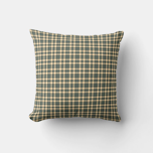 Green Yellow Plaid Pattern Kissen (Vorderseite)
