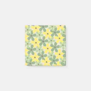 Green Yellow Retro Y2K 70er Blume Muster Post-it Klebezettel