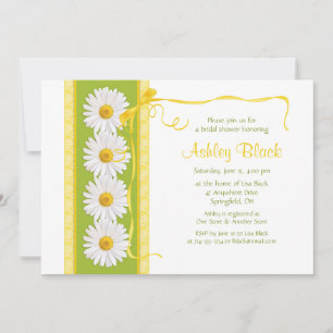 Green Yellow Shasta Daisy Bridal Dusche Einladung