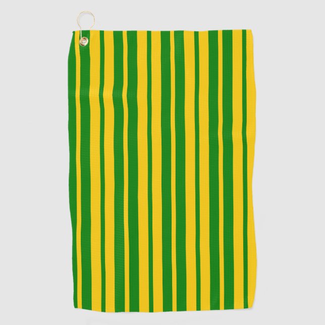 Green Yellow Stylish Stripes Pattern Design  Golfhandtuch (Vorderseite)
