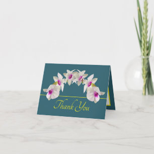 Green Yellow White Pink Orchid Bouquet Vielen Dank Karte