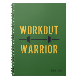 Green Yellow Workout Warrior Fitness Journal Notizblock