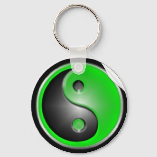 Green Yin Yang Key Chain Schlüsselanhänger (Vorderseite)