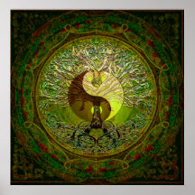 Green Yin Yang mit Baum des Lebens