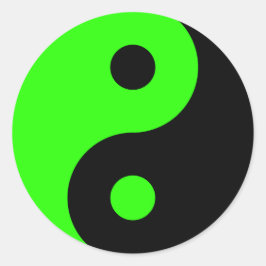 Green Yin Yang Symbol Runder Aufkleber
