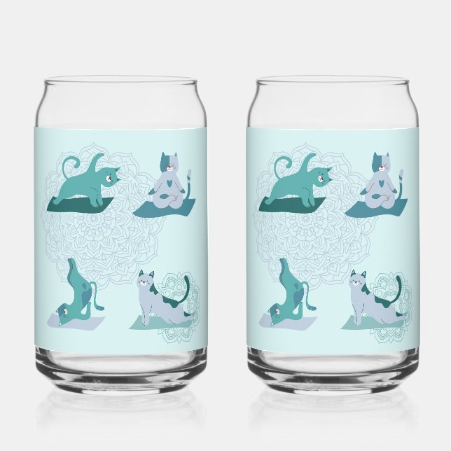 Green Yoga Cats Dosenglas (Vorderseite)