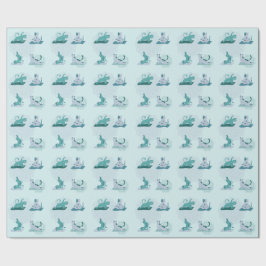 Green Yoga Cats Geschenkpapier