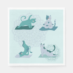 Green Yoga Cats Serviette