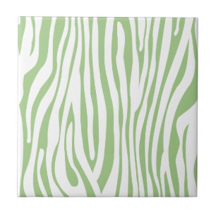 Green Zebra Animal Print Muster Fliese