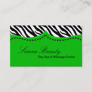 Green Zebra Print Animal Muster Business Card Visitenkarte