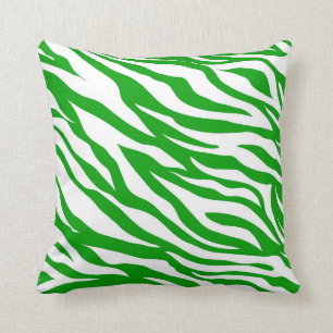 Green Zebra Print Kissen