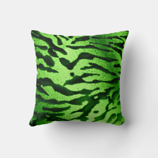 Green Zebra Print Kissen