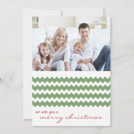 Green Zickzack Chic Familienurlaub-Flat Card Feiertagskarte