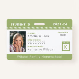 Green Zickzack Home Student ID Abzeichen Ausweis