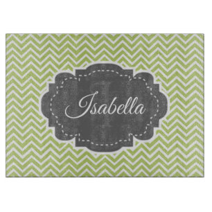 Green Zickzack Personalisiert Cutting Board Schneidebrett