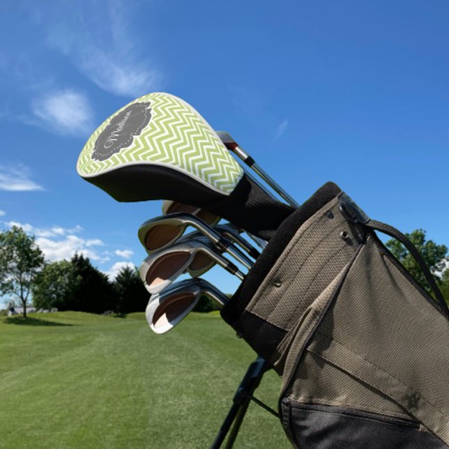 Green Zickzack Personalisierter Golf Head Cover Golf Headcover (Green Chevron Personalized Golf Head Cover)