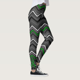 Green Zig Zag mit Ribbon...C Diff Leggings