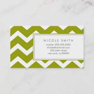 Green Zig Zag Zickzack Muster-Calling Cards Telefonnummerkarte