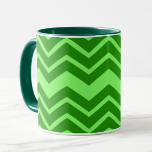 Green Zig Zag Zickzack Muster Tasse
